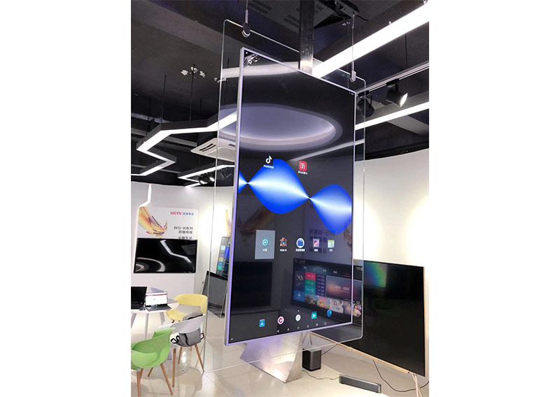 55-inch hanging ultra-thin double-sided advertising machine, glass frame design. wifi network version